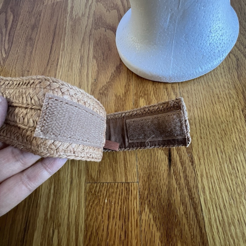Madewell Straw Visor Hat Natural Tan Woven Sun Hat Minimalist Resort Coastal - Picture 6 of 10
